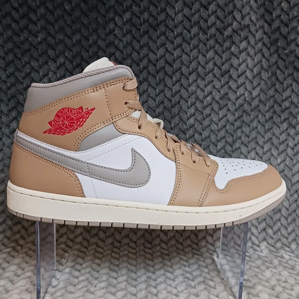 Air Jordan 1 Mid Hemp White Men's Sneakers Shoes Size 11.5